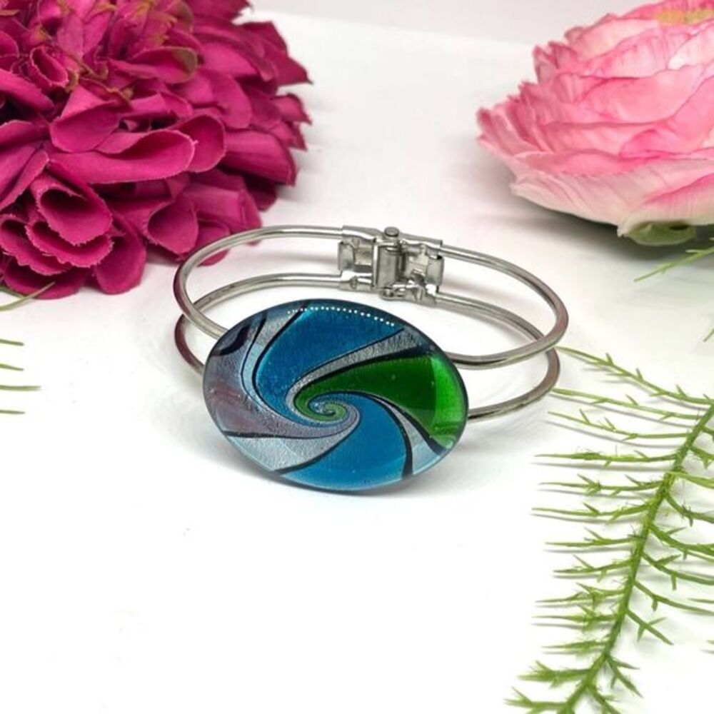 VINTAGE⚜️Spun Dichroic Glass Bangle Bracelet